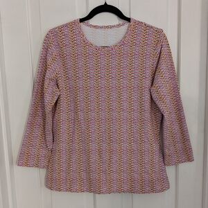 J McLaughlin Womens Pullover Top‎ Large Catalina Cloth Beachy Stretch Casual